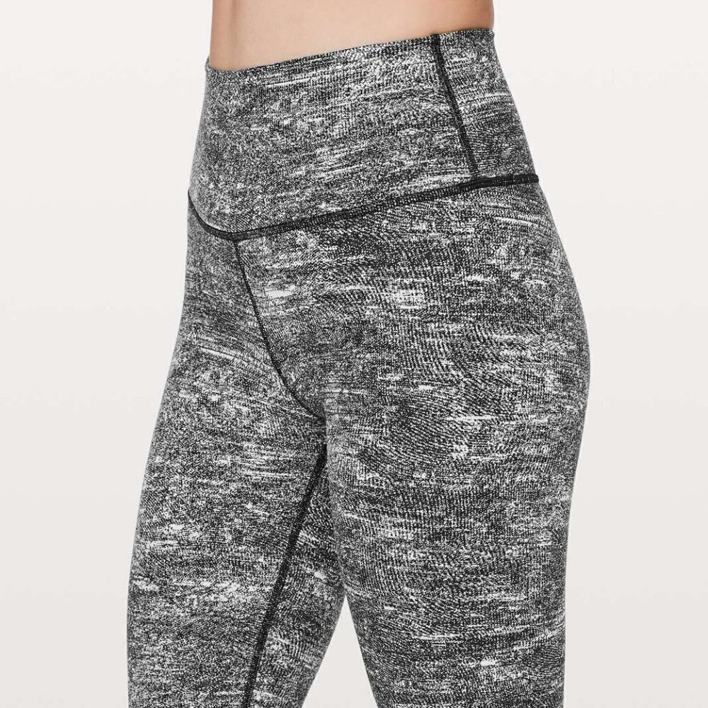 Lululemon Wunder Under Crop (Hi-Rise) *21" Rush Jacquard Black White - Picture 5 of 15